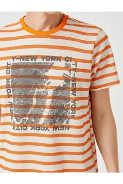 تی شرت آستین کوتاه مردانه کوتون ۲SAM11246HK-نارنجی