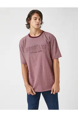 تی شرت آستین کوتاه مردانه کوتون ۲SAM10507HK-زرشکی