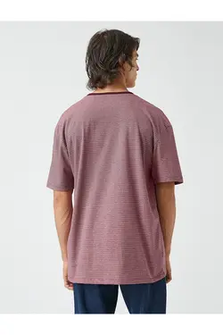 تی شرت آستین کوتاه مردانه کوتون ۲SAM10507HK-زرشکی