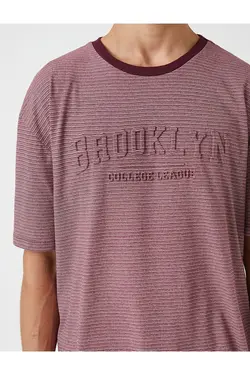 تی شرت آستین کوتاه مردانه کوتون ۲SAM10507HK-زرشکی