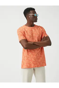 تی شرت آستین کوتاه مردانه کوتون ۲SAM11223HK-نارنجی