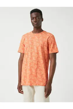 تی شرت آستین کوتاه مردانه کوتون ۲SAM11223HK-نارنجی