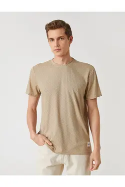 تی شرت آستین کوتاه مردانه کوتون ۲SAM11302HK-بژ