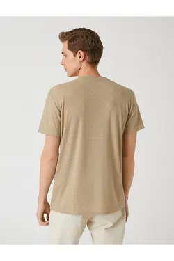 تی شرت آستین کوتاه مردانه کوتون ۲SAM11302HK-بژ