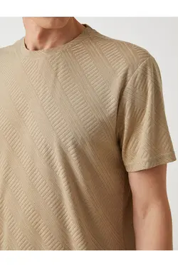 تی شرت آستین کوتاه مردانه کوتون ۲SAM11302HK-بژ