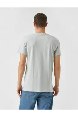 تی شرت آستین کوتاه مردانه کوتون ۲YAM11794LK-خاکستری