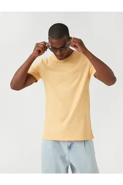 تی شرت آستین کوتاه مردانه کوتون ۲YAM12136LK-نارنجی