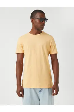تی شرت آستین کوتاه مردانه کوتون ۲YAM12136LK-نارنجی