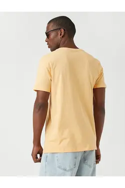 تی شرت آستین کوتاه مردانه کوتون ۲YAM12136LK-نارنجی
