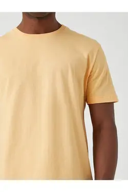 تی شرت آستین کوتاه مردانه کوتون ۲YAM12136LK-نارنجی