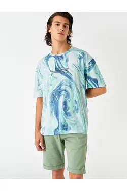 تی شرت آستین کوتاه مردانه کوتون ۲SAM11278HK-Çok Renkli