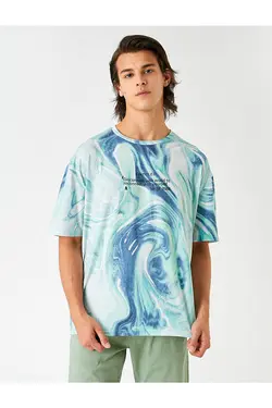 تی شرت آستین کوتاه مردانه کوتون ۲SAM11278HK-Çok Renkli