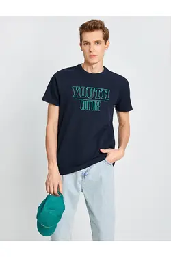 تی شرت آستین کوتاه مردانه کوتون ۲SAM11237HK-سرمه ای