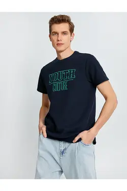 تی شرت آستین کوتاه مردانه کوتون ۲SAM11237HK-سرمه ای