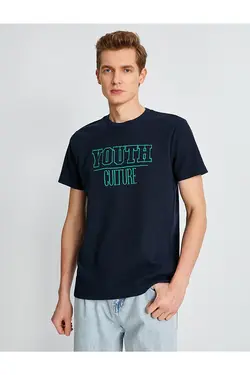 تی شرت آستین کوتاه مردانه کوتون ۲SAM11237HK-سرمه ای