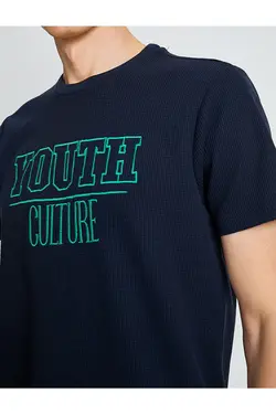 تی شرت آستین کوتاه مردانه کوتون ۲SAM11237HK-سرمه ای