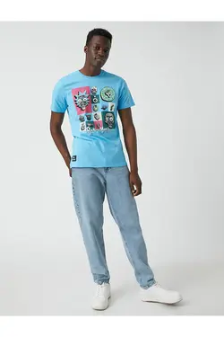 تی شرت آستین کوتاه مردانه کوتون ۲SAM11062HK-آبی