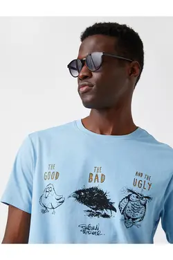 تی شرت آستین کوتاه مردانه کوتون ۲SAM11257HK-آبی