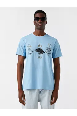 تی شرت آستین کوتاه مردانه کوتون ۲SAM11257HK-آبی