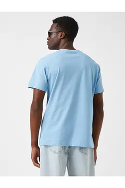 تی شرت آستین کوتاه مردانه کوتون ۲SAM11257HK-آبی