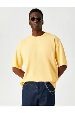 تی شرت آستین کوتاه مردانه کوتون ۲YAM12265LK-نارنجی