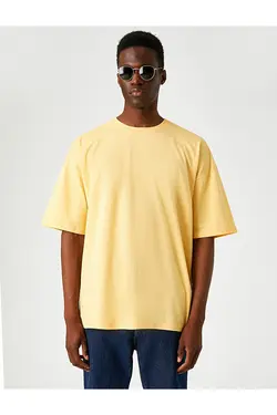 تی شرت آستین کوتاه مردانه کوتون ۲YAM12265LK-نارنجی