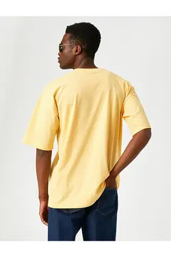 تی شرت آستین کوتاه مردانه کوتون ۲YAM12265LK-نارنجی