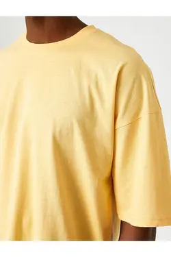 تی شرت آستین کوتاه مردانه کوتون ۲YAM12265LK-نارنجی