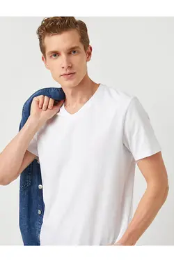 تی شرت آستین کوتاه مردانه کوتون ۲SAM10383HK-سفید