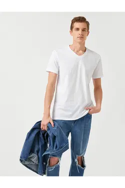 تی شرت آستین کوتاه مردانه کوتون ۲SAM10383HK-سفید