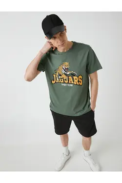 تی شرت آستین کوتاه مردانه کوتون ۲SAM10317HK-خاکی