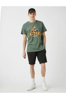 تی شرت آستین کوتاه مردانه کوتون ۲SAM10317HK-خاکی