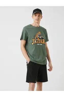 تی شرت آستین کوتاه مردانه کوتون ۲SAM10317HK-خاکی