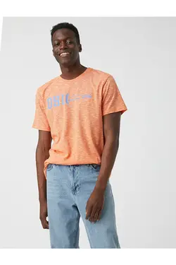 تی شرت آستین کوتاه مردانه کوتون ۲SAM11298HK-نارنجی