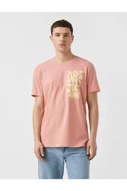 تی شرت آستین کوتاه مردانه کوتون ۲SAM10252HK-صورتی