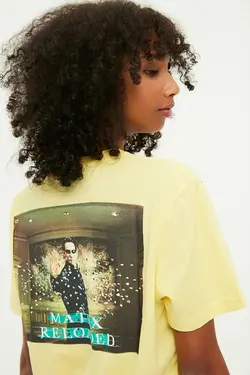 تی شرت آستین کوتاه مردانه کوتون ۱YAM11361CK-زرد