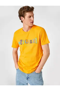 تی شرت آستین کوتاه مردانه کوتون ۲SAM11261HK-نارنجی