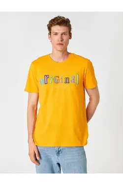 تی شرت آستین کوتاه مردانه کوتون ۲SAM11261HK-نارنجی