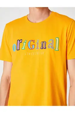 تی شرت آستین کوتاه مردانه کوتون ۲SAM11261HK-نارنجی