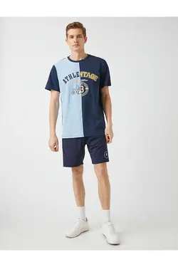 تی شرت آستین کوتاه مردانه کوتون ۲SAM11138HK-سرمه ای