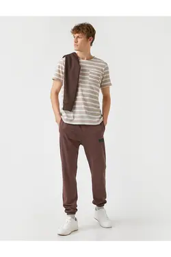 تی شرت آستین کوتاه مردانه کوتون ۲YAM12320OK-بژ