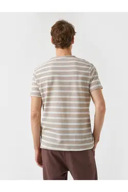 تی شرت آستین کوتاه مردانه کوتون ۲YAM12320OK-بژ