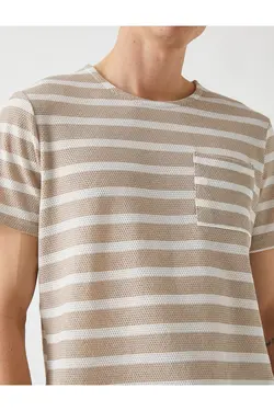 تی شرت آستین کوتاه مردانه کوتون ۲YAM12320OK-بژ