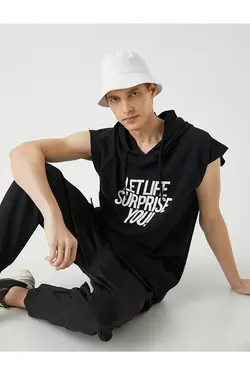 تی شرت آستین کوتاه مردانه کوتون ۲YAM11126HK-مشکی