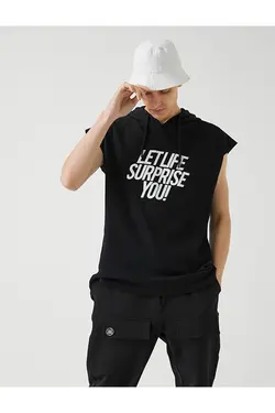 تی شرت آستین کوتاه مردانه کوتون ۲YAM11126HK-مشکی