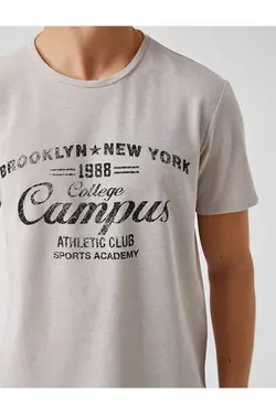 تی شرت آستین کوتاه مردانه کوتون ۲YAM11124LK-بژ