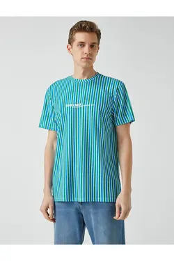 تی شرت آستین کوتاه مردانه کوتون ۲SAM11109HK-آبی