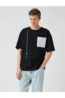 تی شرت آستین کوتاه مردانه کوتون ۲SAM10038HK-مشکی