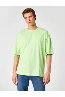 تی شرت آستین کوتاه مردانه کوتون ۲YAM12265LK-سبز