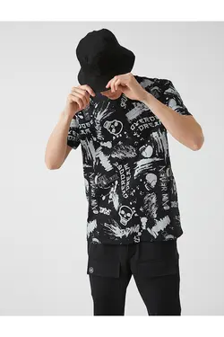 تی شرت آستین کوتاه مردانه کوتون ۲SAM10371HK-مشکی